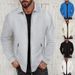 Men's Casual Winter Jacket With Multiple Zipper Pockets - Lightweight Polyester Pullover Coat In Solid Colors_viptrois.com