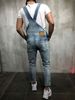Man's clothing Stylish men's halter denim rompers rip jeans and pants pop pop overalls_viptrois.com