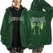 High Street Gothic Butterfly Print Hooded Cardigan Sweatshirt Men's Fashion Loose Hip Hop Jacket_viptrois.com