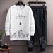 Men's Clothing Snow Mountain Long Sleeve Sweater Suit Men's Autumn New Thin Cotton Round Neck Pullover Fashionable Watermark Two Piece Suit_viptrois.com