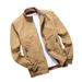 Spring Autumn New Cotton Washed Jacket For Middle Aged And Young Men's Stand Up Collar, Loose Casual Top_viptrois.com