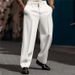 Men's Formal Slanted Pocket Straight-leg Solid Color Comfortable Breathable Outdoor Daily Casual Fashion Trousers_viptrois.com