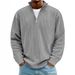 Men's Casual Stand Collar Zipper Corduroy Long Sleeve Polo Shirt Sweatshirt Fall Winter New_viptrois.com