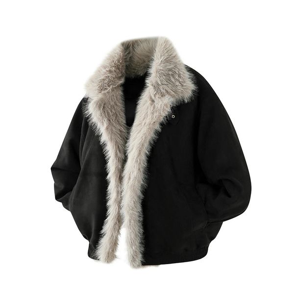 Winter Warm Long Sleeve Loose Short Stand Sports Fashion Men's Versatile Cotton Coat Turn-down Collar Jacket Outerwear_viptrois.com