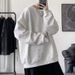Autumn New Men's Plus Size Hoodie Round Neck Loose Letter Jacquard Youth Top Long Sleeved Base Shirt_viptrois.com