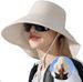 Ruqizhi Sun Hats For Women With Neck Flap Ponytail Hole Women Sun Hats Rollable UV Protection Fishing Hats Wide Brim UPF 50+_viptrois.com