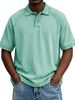 Men's Vintage Washed Cotton Short Sleeve Polo Shirt – Casual Button-Up Shirt In Retro Colors_viptrois.com