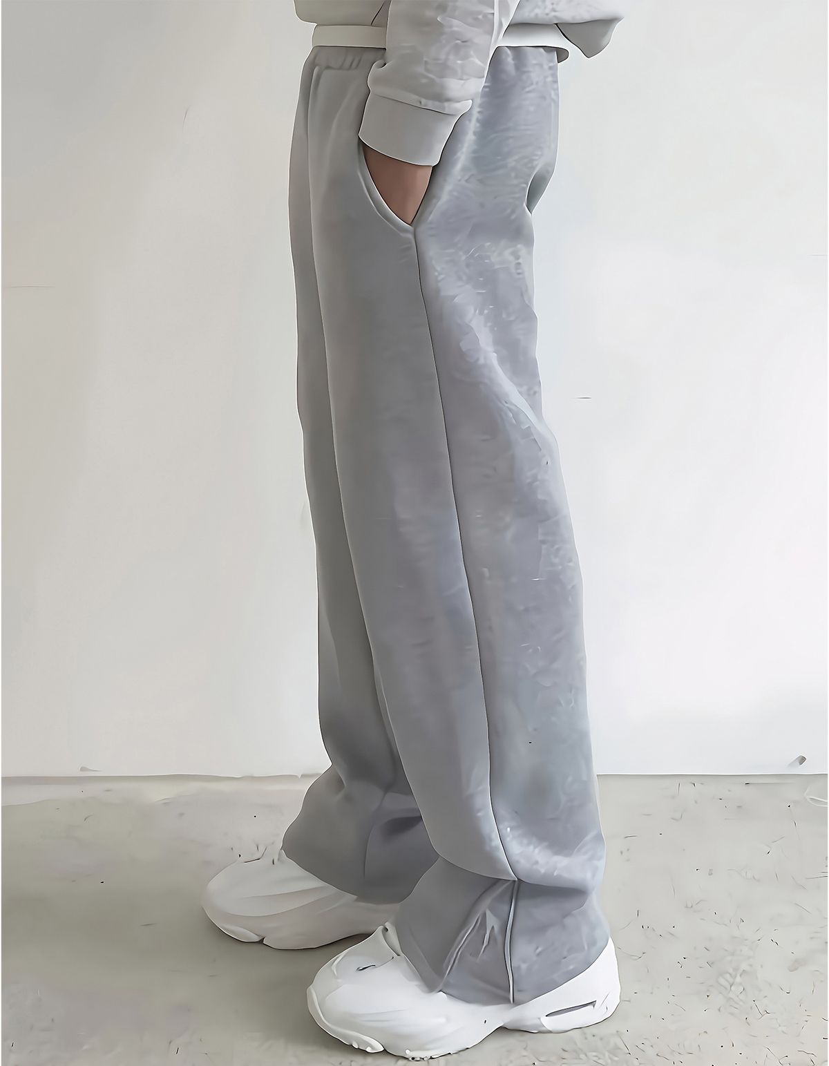 Men's Loose Fit Straight Leg Sweatpants With Zippered Hem - Comfortable Casual Joggers For Everyday Wear_viptrois.com