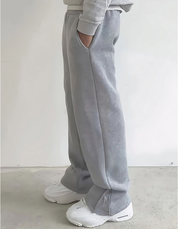 Men's Loose Fit Straight Leg Sweatpants With Zippered Hem - Comfortable Casual Joggers For Everyday Wear_viptrois.com