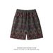 Unisex American Style Retro Summer Ethnic Drawstring Elastic Casual Shorts Loose Fit Versatile Five Point Pants For Couples_viptrois.com