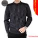 Pulse Plaid Thickened Mercerized Jacquard Round Neck Pullover Knitwear Dad's Top Wool Sweater 2024 New Model_viptrois.com