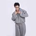 European And American Style Solid Color Hooded Sweatshirt For Men, Trendy Short Design With Padded Shoulders, Loose_viptrois.com