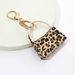 Bag Charms Leopard Print Small Curved Bag Keychain Pendant PU Leather Coin Purse Keychain Cross Border Car Bag Pendant Accessories_viptrois.com