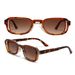 Retro Square Gradient Sunglasses - Classic Small Frame (Unisex UV Protection)_viptrois.com