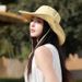 Fashionable Grid Sun Hat For Women, Summer Cycling Travel, UV Protection, Large Eave, Small Fresh Fisherman Hat, Trendy_viptrois.com