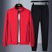 Men's Clothing Velvet Business Casual Travel Suits Unisex Fleece-Lined Business Casual Jacket & Pants Set For Spring/Autumn Travel & Leisure_viptrois.com