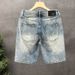 Men's High-End Ripped Denim Shorts Trendy Brand Thin Five Point Midweight Summer Style Loose Straight Leg mid Waist Pants_viptrois.com