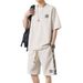 Men's Clothing Sports Suit Men's Summer Ice Silk Quick Drying Short Sleeved T Shirt Light Breathable Large Size Casual Shorts_viptrois.com