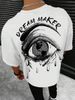 Straight Creative Eye Of The Earth Multi Color Cotton Street Trendy Men's T-shirt_viptrois.com