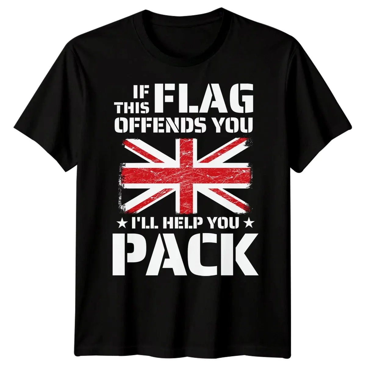 If This Flag Offends You Union Jack T-Shirt Mens Womens Tees Top British Pride UK Flag Tee Men Women_viptrois.com