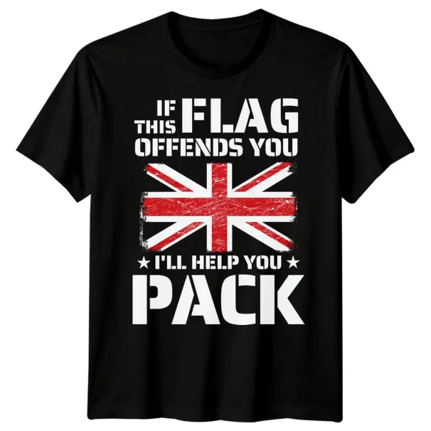 If This Flag Offends You Union Jack T-Shirt Mens Womens Tees Top British Pride UK Flag Tee Men Women_viptrois.com