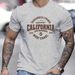 Lässiges, Bequemes Sport-T-Shirt Für Herren Mit California West Coast Herrenmode-Print, Rundhals-Kurzarm-T-Shirt_viptrois.com
