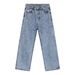 Men's Clothing Retro Short Denim Jacket Men's Loose Straight Washed Blue Jeans Suit_viptrois.com