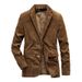 1 58179 Spring And Autumn New Corduroy Suit Retro Casual Notched Lapel Jacket Men's Solid Color Blazer_viptrois.com