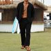 Men's Linen 2-Piece Set - Long Sleeve Shirt & Trousers Outfit For Casual & Smart Occasions_viptrois.com