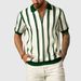 Unbeatable Quality Men's Summer Short Sleeved Polo Shirt Men's Korean Version Striped Zipper Knitted Lapel_viptrois.com