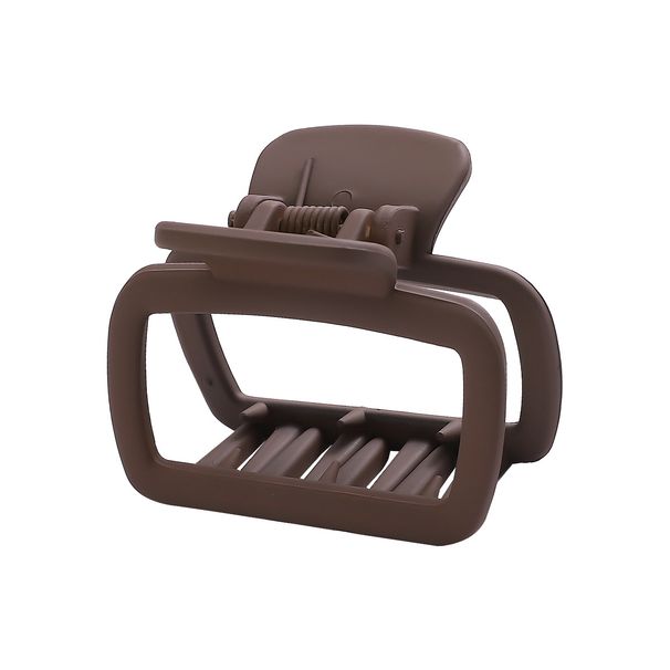 Cute Minimalist Small Hollow Square Claw Clip - Korean Style High Ponytail Clip For Thin Hair - Back-of-Head Updo Accessory_viptrois.com