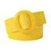 New Bohemian Candy Color PP Grass Woven Elastic Belt Resin Round Buckle Decoration Women's Wide Waist Cover_viptrois.com