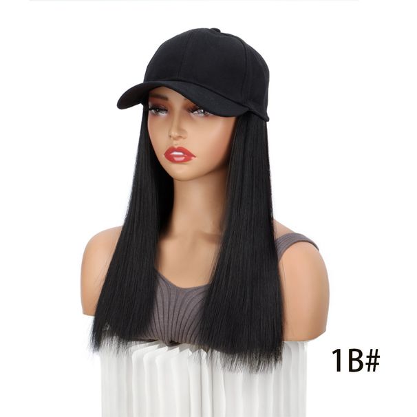 Women's Fashion Hair Wig With Baseball Cap - Natural Looking Straight Bob Lace Front Wig - High Temperature Synthetic Fiber_viptrois.com
