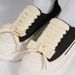 Single Layer Flat Hat Rope Pants Belt Sports Casual Shoe Plate 2.2cm Widened Polyester Black And White Color Rope Shoelaces_viptrois.com