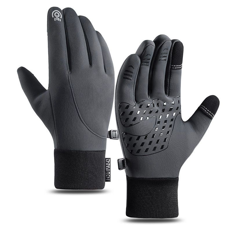 Cycling Gloves Men Q903 Winter Zipper Touch Screen Windproof Warm Waterproof Cycling Sports Plus Velvet Ski Gloves Men_viptrois.com