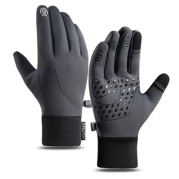 Cycling Gloves Men Q903 Winter Zipper Touch Screen Windproof Warm Waterproof Cycling Sports Plus Velvet Ski Gloves Men_viptrois.com