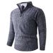 Men's Clothing Men's Autumn Knit Sweater – Half-Zip Pullover (Breathable, Anti-Wrinkle, 4 Sizes, 3 Colors)_viptrois.com