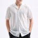 Men's Clothing Knitted Jacquard Translucent Lapel Short Sleeved Light Casual Versatile Fashion Shirt_viptrois.com