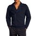 Men's Autumn Slim-Fit Bomber Jacket – Fleece-Lined Cotton Blend With Stand Collar (S-XXXL, Black/Charcoal/Navy)_viptrois.com