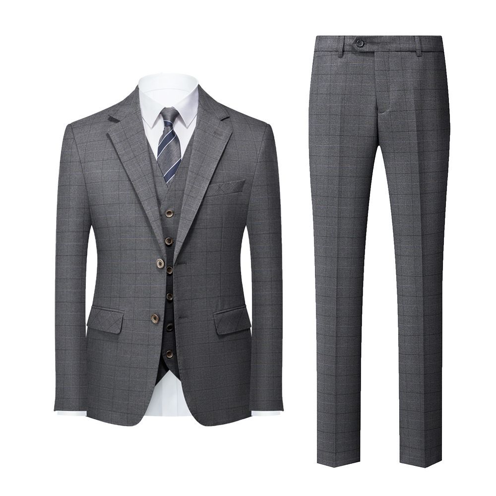 Men's Clothing Slim Business Studio Wedding Casual Suit Three Piece Suit_viptrois.com