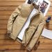 Men’s Slim-Fit Washed Cotton Jacket – Korean Style Casual Zip-Up Coat For Spring & Fall (M-3XL, Black/Khaki/Navy/Wine Red)_viptrois.com