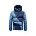 Men's Lightweight Winter Jacket With Graphene Lining, Contrast Color Design, Thickened Hooded Zip-Up Coat For Casual & Outdoor Activities_viptrois.com
