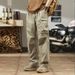 Paratrooper Cargo Men Straight Leg Summer Thin American Style Trendy Cool Sports Large Pocket Zipper Casual Long Pants_viptrois.com