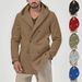 Men's Stylish Trench Coat With Double Breasted Design, Mid-Length Cotton Blend Jacket For Spring & Autumn, Slim Fit Casual Coat_viptrois.com