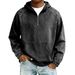 Men's Distressed Zip-Up Hoodie – Heavyweight Faded Denim Sweatshirt With Ripped Details & Oversized Fit_viptrois.com