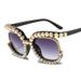 2020 Diamond Studded Sunglasses Women's Personalized Sunglasses Half Frame Cross Border Sunglasses SUNGLASSES_viptrois.com