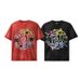 National Trend American Street Spray Paint Washed Direct Print Loose Fit Cartoon T-Shirt For Men_viptrois.com