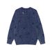 Loom Twisted Cable Knit Distressed Sweater Men's Punk European And American Street Style Casual Loose Long Sleeve Crew Neck_viptrois.com