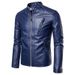 Suitable For All Seasons Leather Stand Collar Cardigan Motorcycle Jacket Men's Spring Coat_viptrois.com