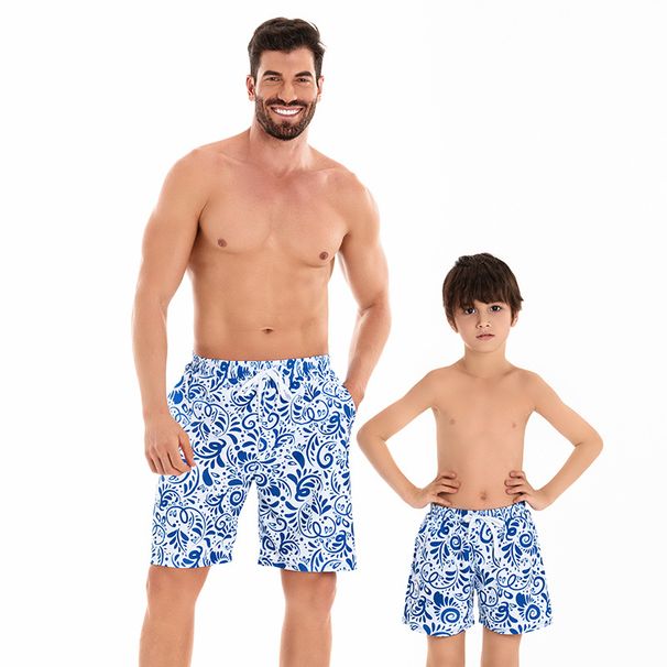Men's Clothing Wear New Mother Daughter Bikini Father Son Beach Pants Elastic Waist Swimwear_viptrois.com
